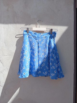 Falda pantalón Stradivarius floral azul XS