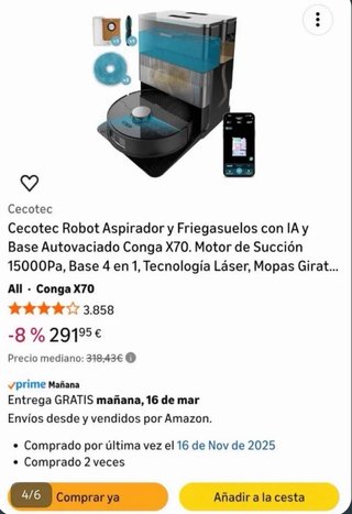 Cecotec Robot Aspirador y Fregasuelos