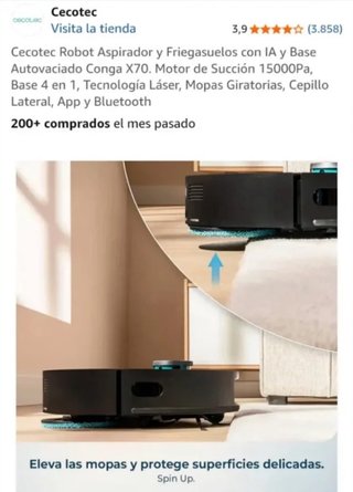 Cecotec Robot Aspirador y Fregasuelos