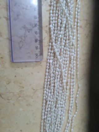 Filo di perle di fiume bianche nos vintage