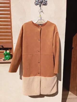 Abrigo Zara S Beige/Marrón