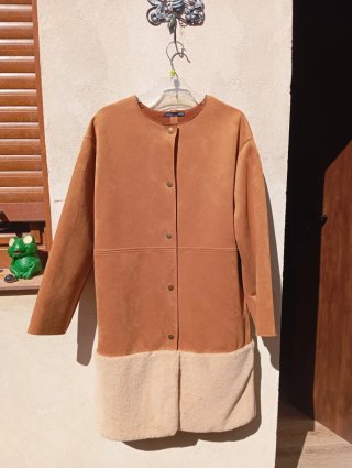 Abrigo Zara S Beige/Marrón