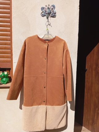 Abrigo Zara S Beige/Marrón