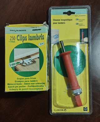 200 Clips para Lambris + Clavadora Magnética