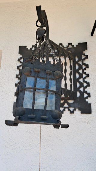 Farol de Hierro Forjado Antiguo Hecho a Mano
