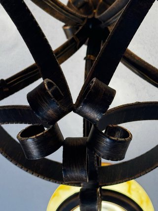 Lámpara artesanal de hierro forjado y madera – 5