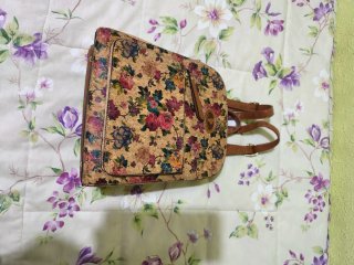 Mochila Corcho Portugues de Flores Nueva!!