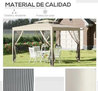 NUEVA! Pérgola carpa gazebo 3x3 CON MOSQUITERA
