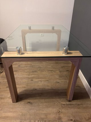 Mesa Comedor Cristal y Madera