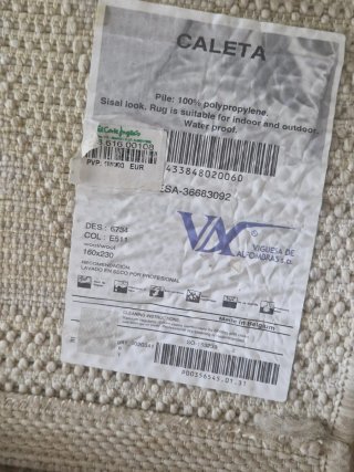 Alfombra marfil fibra PET (polipropileno) sisal