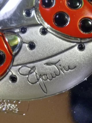 Ciotolina in argento laminato con coccinelle