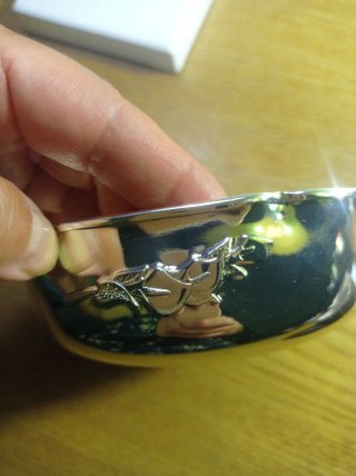 Ciotolina in argento laminato con coccinelle