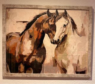 Cuadro Caballos Pintado a Mano - SIN MARCO