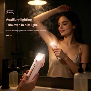 Afeitadora Eléctrica Mujer 2 en 1 Rosa y Dorada