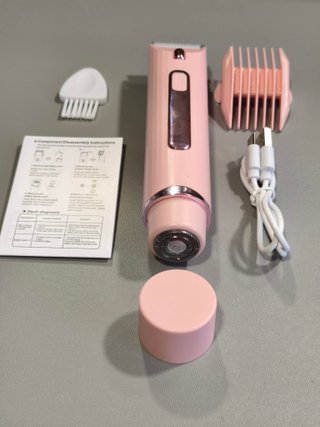 Afeitadora Eléctrica Mujer 2 en 1 Rosa y Dorada