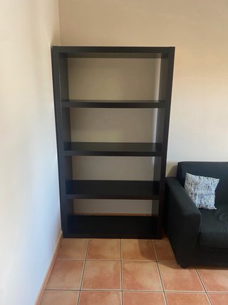 Sofá, Estantería y Mueble Negro