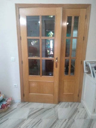 Puerta Roble Macizo Cristal