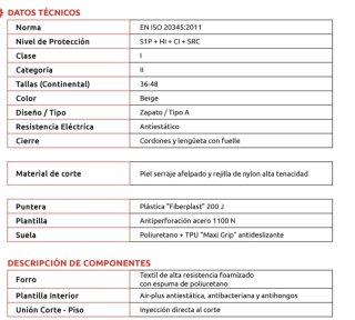Zapatos de seguridad Panter Beige/Negro