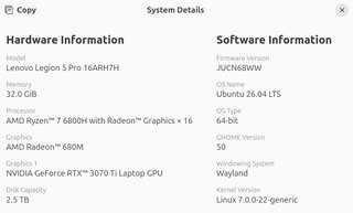 Lenovo Legion 5 Pro RTX 3070Ti 32GB 2.5TB