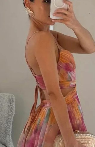 Vestido largo estampado
