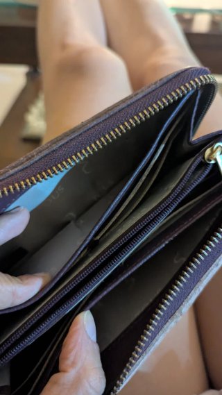 Monedero/ cartera Tous Piel Beige y Morado