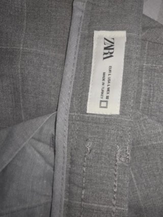 Pantalón Zara Gris Cuadros