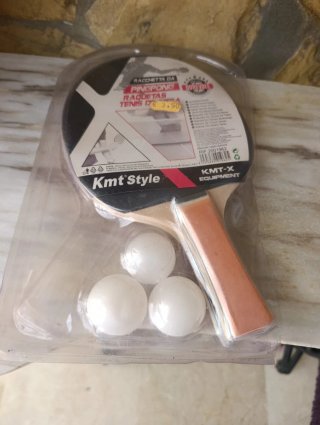 Raqueta Ping Pong KMT Style + 3 Bolaso