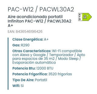 Infiniton PAC-W12 / PACWL30A2 Aire Acondicionado P