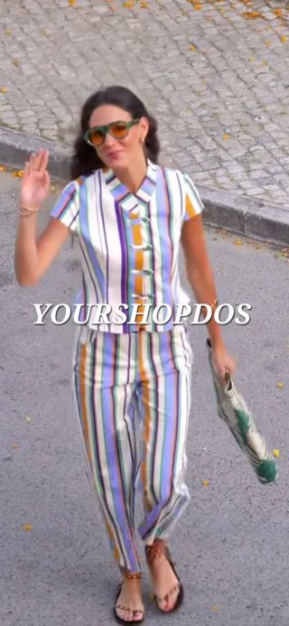 Conjunto Zara Rayas Multicolor Talla S
