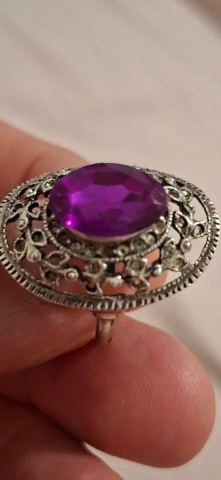Anillo Plata con Piedra Morada