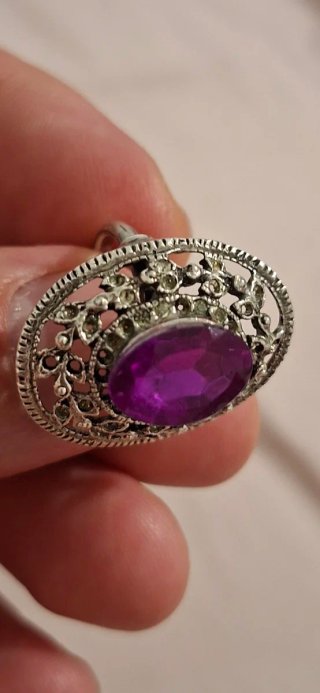 Anillo Plata con Piedra Morada