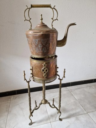 Samovar Marroquí Hervidor Agua Cobre y Laton