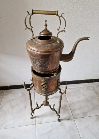 Samovar Marroquí Hervidor Agua Cobre y Laton