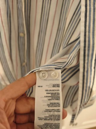 Camisa original Tommy Hilfiger Rayas Azul Blanco