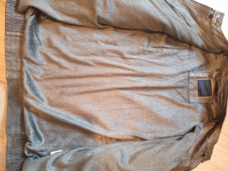 Cazadora imitación cuero gris hombre