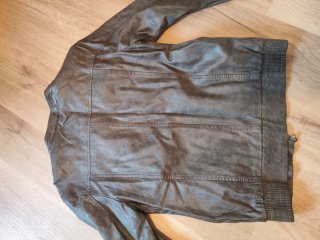 Cazadora imitación cuero gris hombre