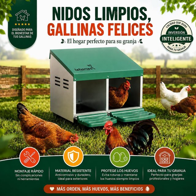 TEHORNEO Nidi per Galline 2 Vani Zincati