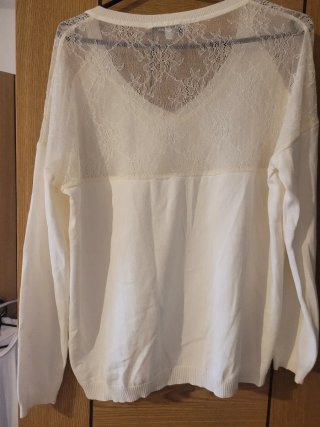 Jersey Morgan encaje blanco talla L