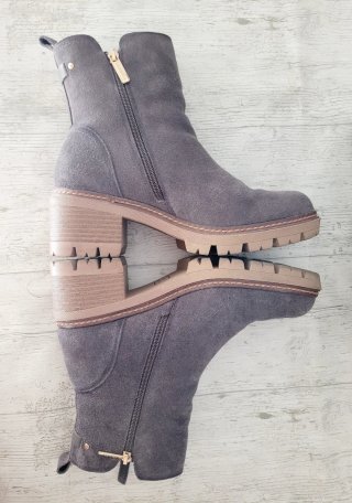 Botines CARMELA T- 41 ancho grises con cremallera