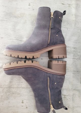 Botines CARMELA T- 41 ancho grises con cremallera
