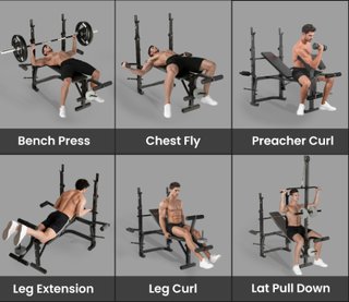 Banco de musculación multifunción Con pesas