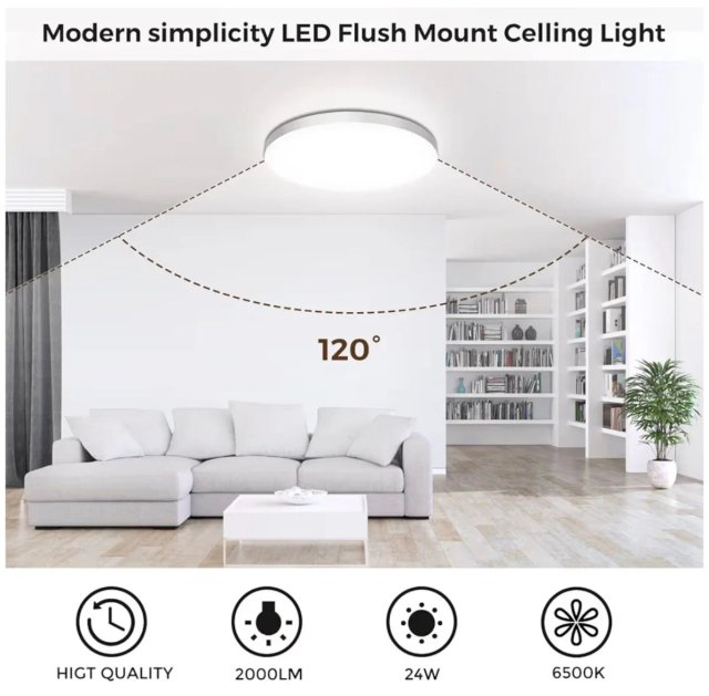 Plafón LED rotondo bianco