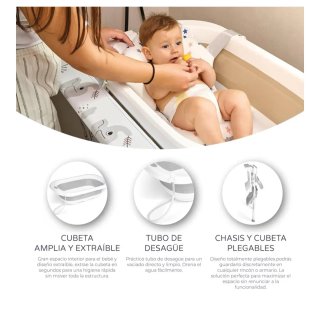 Bañera bebé plegable con cambiador