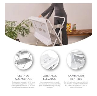 Bañera bebé plegable con cambiador