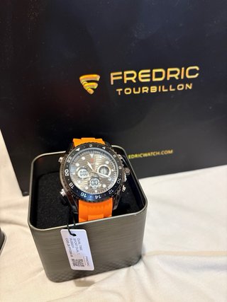 Reloj FREDERIC TOURBILLON Naranja y Plata