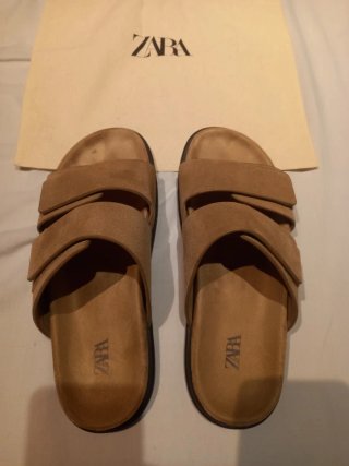 Sandalias Zara Hombre Beige/Marrón