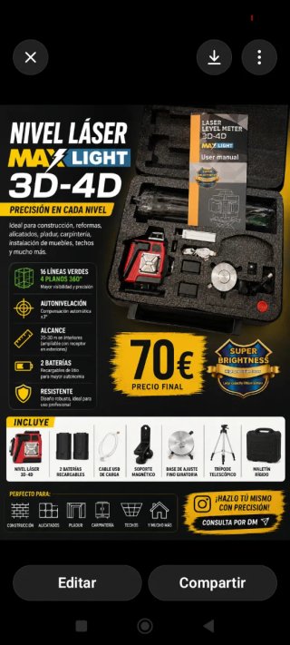 Nivel Láser 3D-4D MAX LIGHT