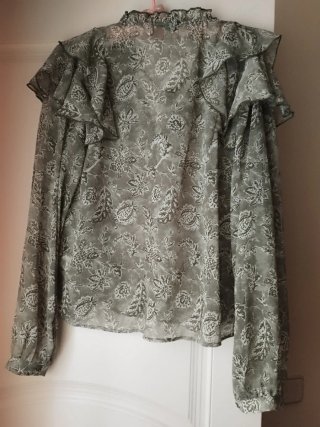 Blusa gasa estampada verde