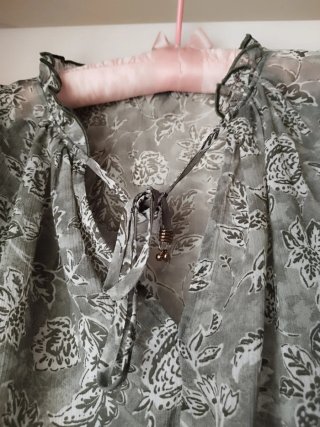 Blusa gasa estampada verde