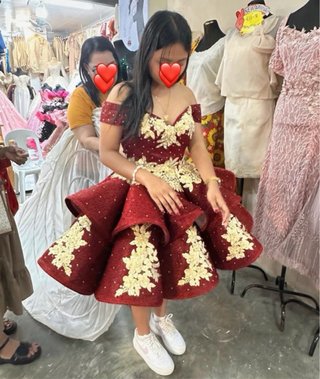 Vestido de Quinceañera/Gala Rojo y Dorado